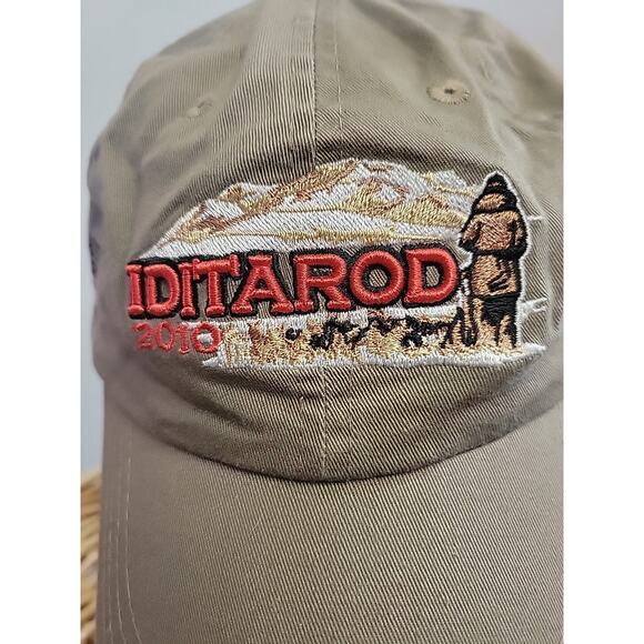 Iditarod Dog Sled Race Cap 2010 Alaska Volunteer Hat Khaki Tan Embroidered GC main image 6